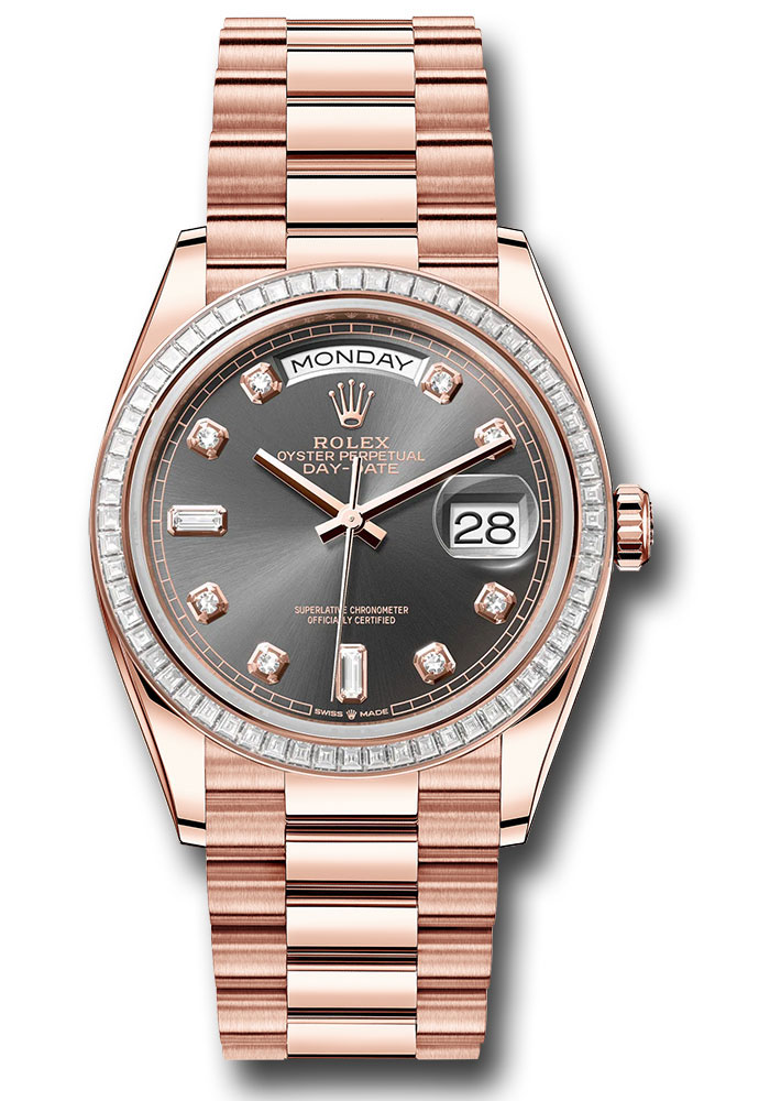 Rolex Watches - Day-Date 36 Everose Gold - 52 Dia Bezel - President - Style No: 128395tbr sldp