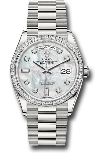 Rolex Watches - Day-Date 36 Platinum - 52 Dia Bezel - President - Style No: 128396tbr mdp