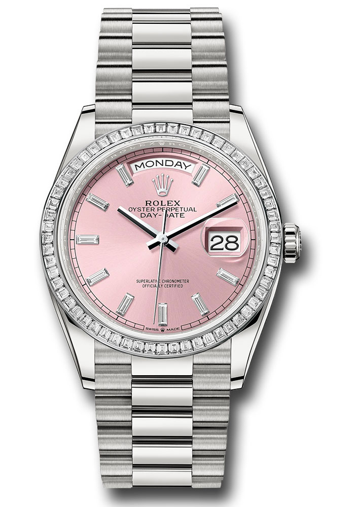 Rolex Watches - Day-Date 36 Platinum - 52 Dia Bezel - President - Style No: 128396tbr pbdp