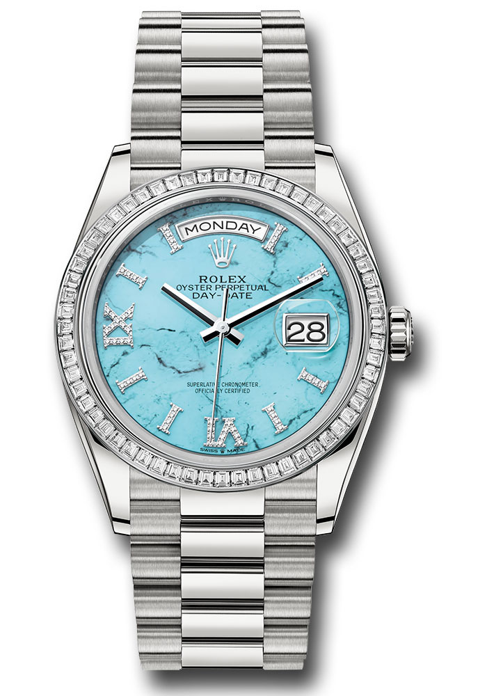 Rolex Watches - Day-Date 36 Platinum - 52 Dia Bezel - President - Style No: 128396tbr tdidrp