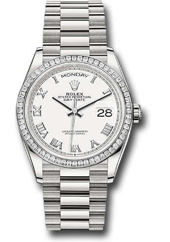 Rolex Watches - Day-Date 36 Platinum - 52 Dia Bezel - President - Style No: 128396tbr wrp