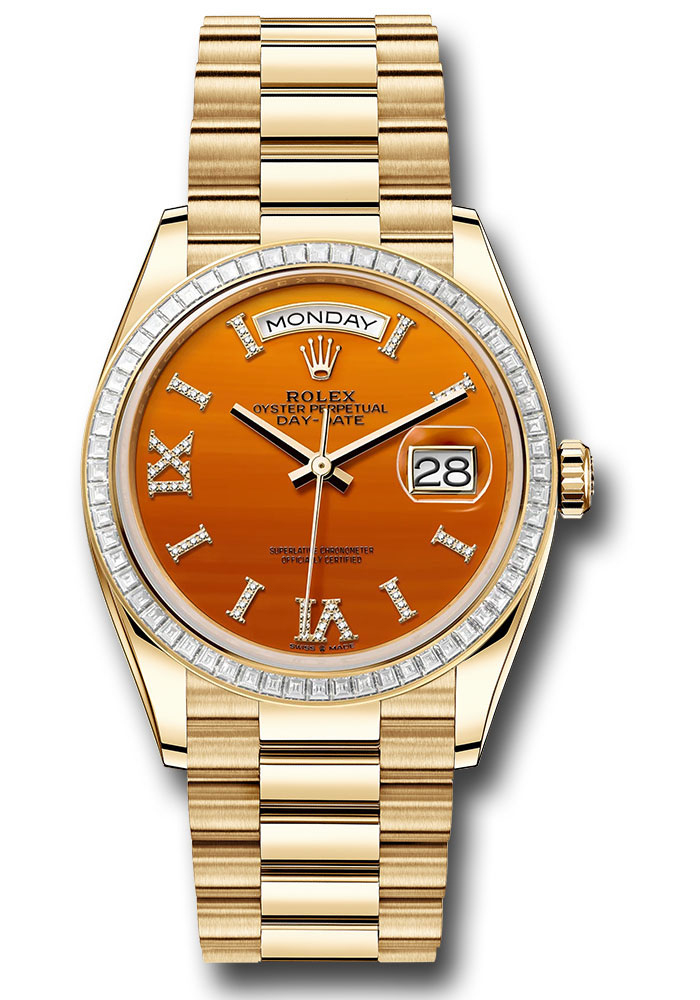 Rolex Watches - Day-Date 36 Yellow Gold - 52 Dia Bezel - President - Style No: 128398tbr cardidrp