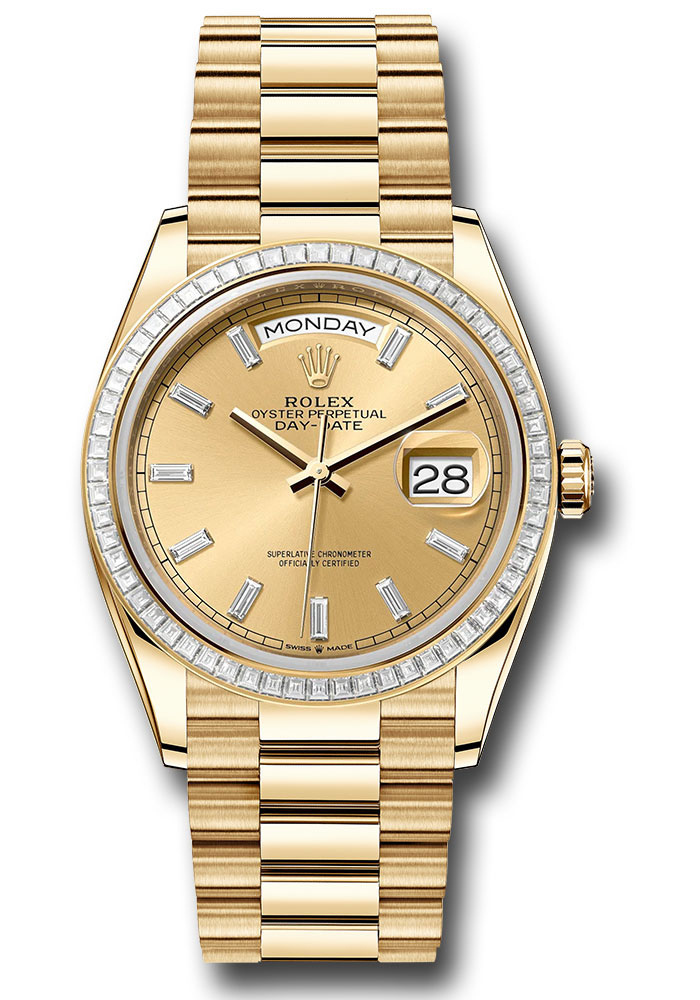 Rolex Watches - Day-Date 36 Yellow Gold - 52 Dia Bezel - President - Style No: 128398tbr chbdp