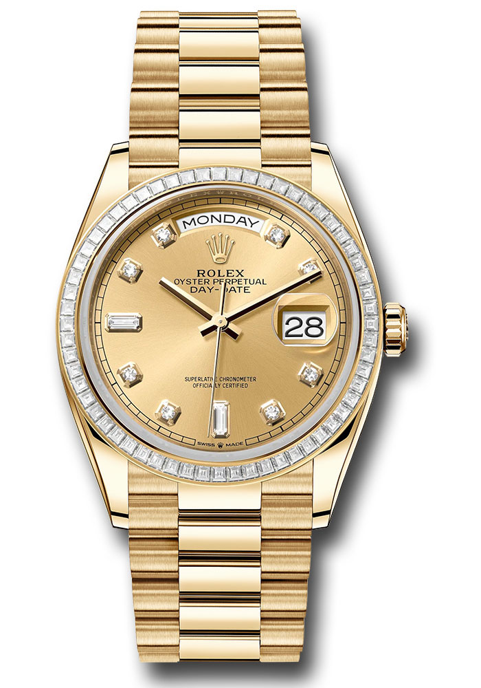 Rolex Watches - Day-Date 36 Yellow Gold - 52 Dia Bezel - President - Style No: 128398tbr chdp