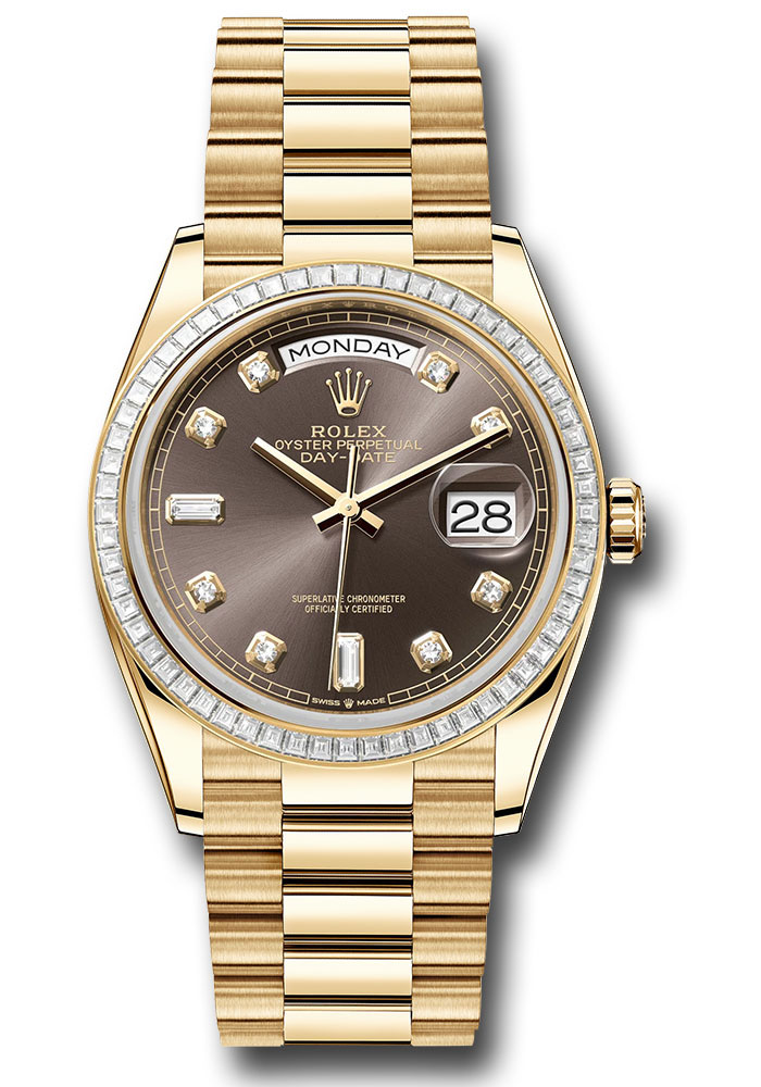 Rolex Watches - Day-Date 36 Yellow Gold - 52 Dia Bezel - President - Style No: 128398tbr dgdp