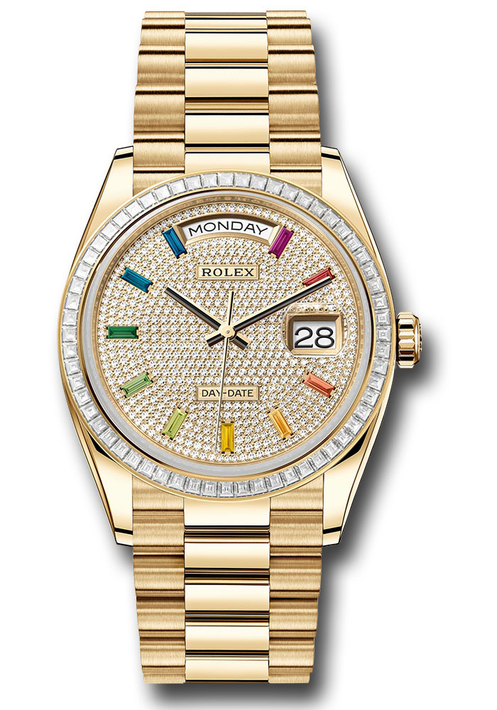 Rolex Watches - Day-Date 36 Yellow Gold - 52 Dia Bezel - President - Style No: 128398tbr dprsp