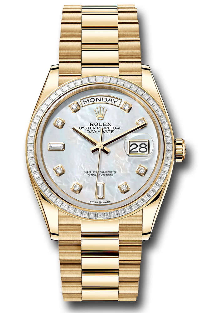 Rolex Watches - Day-Date 36 Yellow Gold - 52 Dia Bezel - President - Style No: 128398tbr mdp