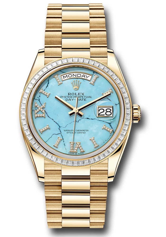 Rolex Watches - Day-Date 36 Yellow Gold - 52 Dia Bezel - President - Style No: 128398tbr tdidrp