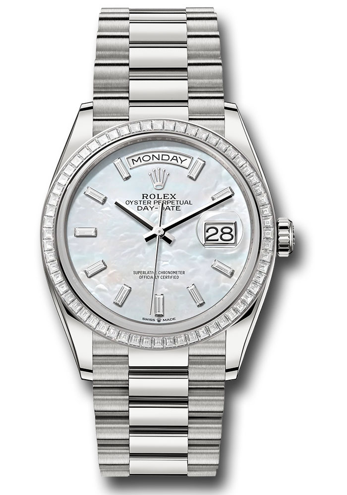 Rolex Watches - Day-Date 36 White Gold - 52 Dia Bezel - President - Style No: 128399tbr mbdp