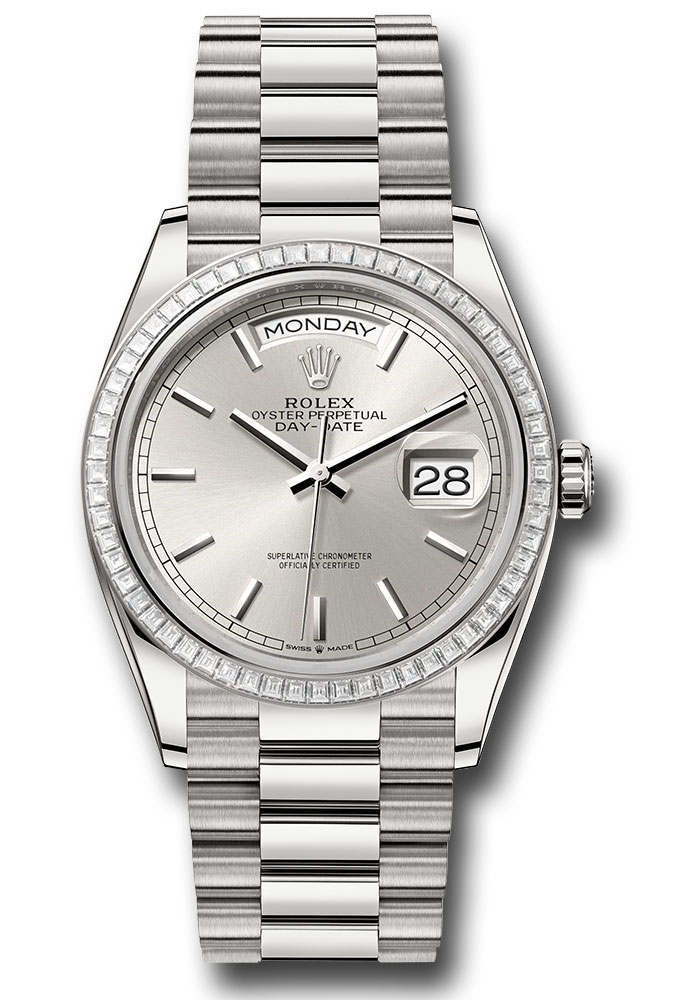 Rolex Watches - Day-Date 36 White Gold - 52 Dia Bezel - President - Style No: 128399tbr sip