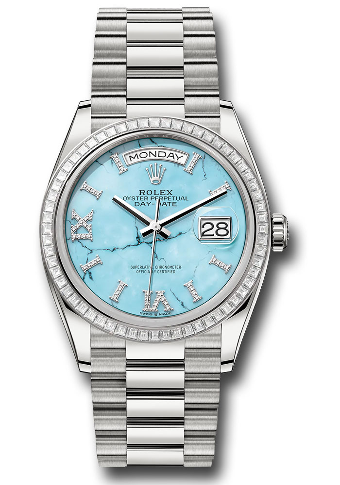 Rolex Watches - Day-Date 36 White Gold - 52 Dia Bezel - President - Style No: 128399tbr tdidrp