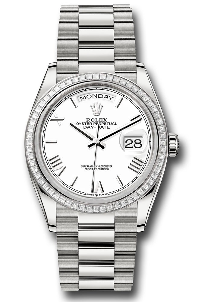 Rolex Watches - Day-Date 36 White Gold - 52 Dia Bezel - President - Style No: 128399tbr wbdrp