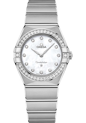 Omega Watches - Constellation Manhattan Quartz 28 mm - Stainless Steel - Diamond Bezel - Style No: 131.15.28.60.55.001