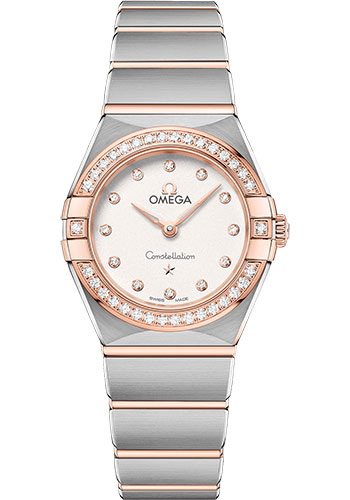 Omega Watches - Constellation Manhattan Quartz 25 mm - Steel and Sedna Gold - Diamond Bezel - Style No: 131.25.25.60.52.001