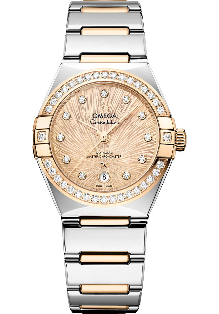 Omega Watches - Constellation Manhattan 29 mm - Steel and Moonshine Gold - Style No: 131.25.29.20.58.002