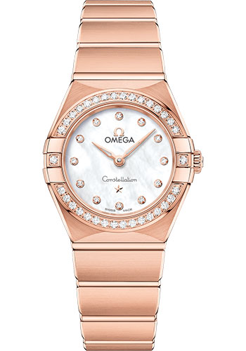 Omega Watches - Constellation Manhattan Quartz 25 mm - Sedna Gold - Diamond Bezel - Style No: 131.55.25.60.55.001