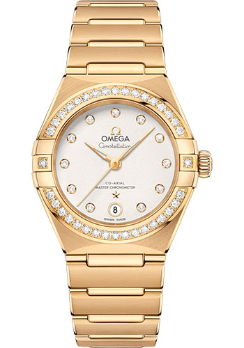 Omega Watches - Constellation Manhattan 29 mm - Yellow Gold - Diamond Bezel - Style No: 131.55.29.20.52.002