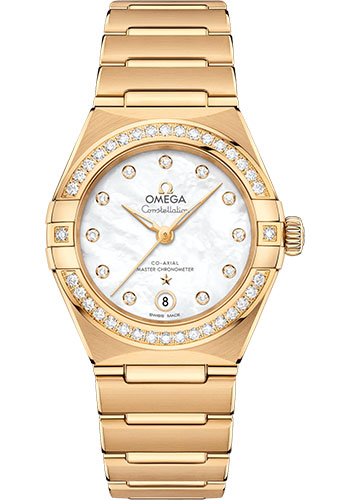 Omega Watches - Constellation Manhattan 29 mm - Yellow Gold - Diamond Bezel - Style No: 131.55.29.20.55.002