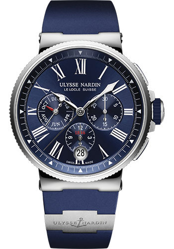 Ulysse Nardin Watches - Marine Chronograph 43mm - Stainless Steel - Rubber Strap - Style No: 1533-150-3/43