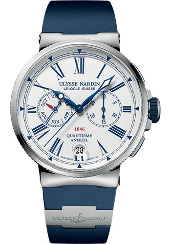 Ulysse Nardin Watches - Marine Chronograph 43mm - Stainless Steel - Rubber Strap - Style No: 1533-150-3/E0