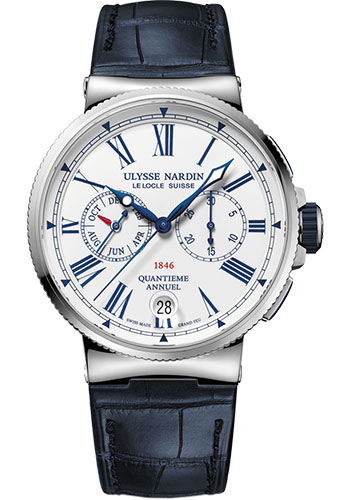 Ulysse Nardin Watches - Marine Chronograph 43mm - Stainless Steel - Leather Strap - Style No: 1533-150/E0