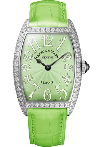 Franck Muller Watches - Cintre Curvex - Quartz - 25 mm Stainless Steel - Dia Case - Strap - Style No: 1752 QZ D AC Pastel Green