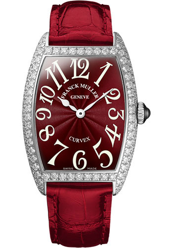 Franck Muller Watches - Cintre Curvex - Quartz - 25 mm Stainless Steel - Dia Case - Strap - Style No: 1752 QZ D AC Red