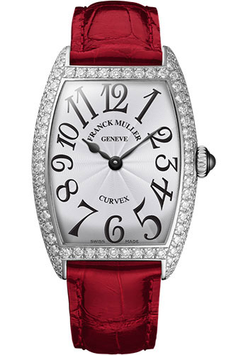 Franck Muller Watches - Cintre Curvex - Quartz - 25 mm Stainless Steel - Dia Case - Strap - Style No: 1752 QZ D AC White Red