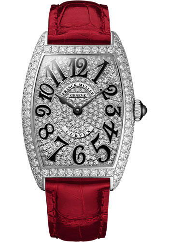 Franck Muller Watches - Cintre Curvex - Quartz - 25 mm Stainless Steel - Dia Case Full Dial - Strap - Style No: 1752 QZ D CD AC Red