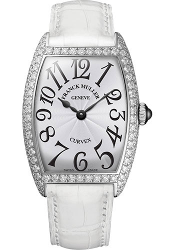 Franck Muller Watches - Cintre Curvex - Quartz - 25 mm Platinum - Dia Case - Strap - Style No: 1752 QZ D PT White White