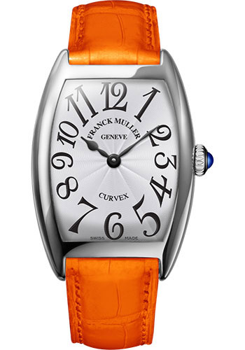 Franck Muller Watches - Cintre Curvex - Quartz - 25 mm White Gold - Strap - Style No: 1752 QZ OG White Orange