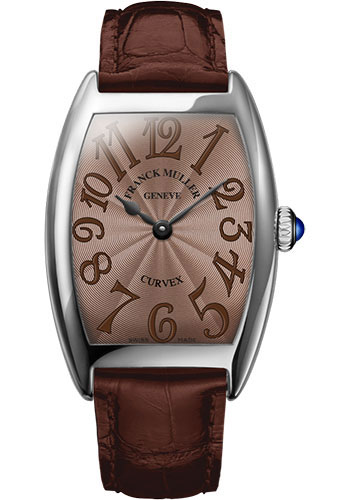 Franck Muller Watches - Cintre Curvex - Quartz - 25 mm Platinum - Strap - Style No: 1752 QZ PT Chocolate