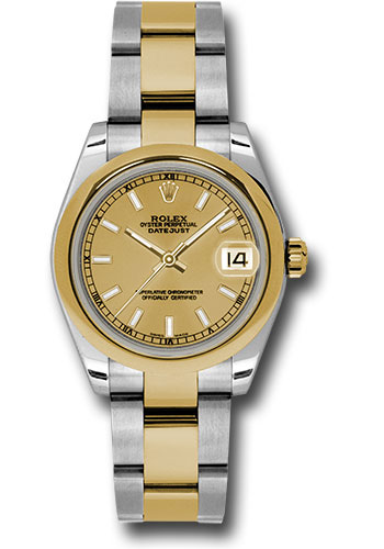 Rolex Watches - Datejust 31 Steel and Yellow Gold - Domed Bezel - Oyster - Style No: 178243 chio