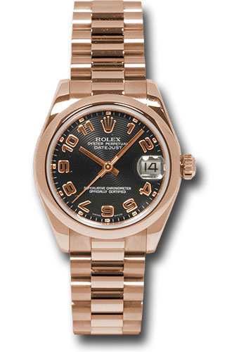 Rolex Watches - Datejust 31 Everose Gold - Domed Bezel - President - Style No: 178245 bkap