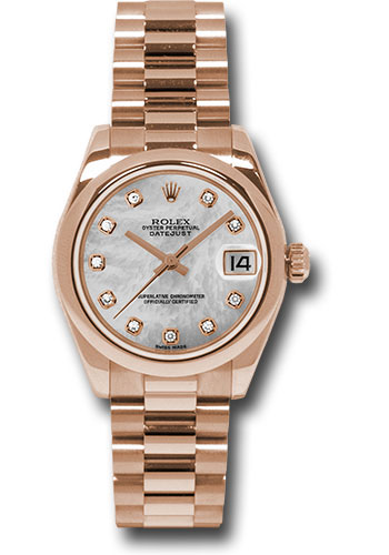 Rolex Watches - Datejust 31 Everose Gold - Domed Bezel - President - Style No: 178245 mdp