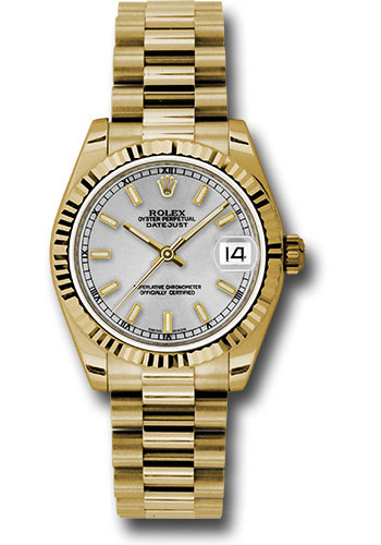 Rolex Watches - Datejust 31 Yellow Gold - Fluted Bezel - President - Style No: 178278 sip