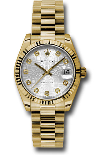 Rolex Datejust 31, Oystersteel, 18kt Yellow Gold and diamonds, Ref# 27 –  Affordable Swiss Watches Inc.
