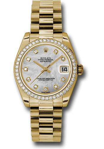 Rolex Datejust 31mm - Gold President Yellow Gold - Dia Bezel