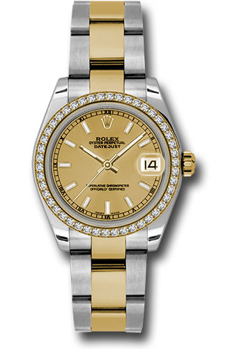 Rolex Watches - Datejust 31 Steel and Yellow Gold - 46 Dia Bezel - Oyster - Style No: 178383 chio