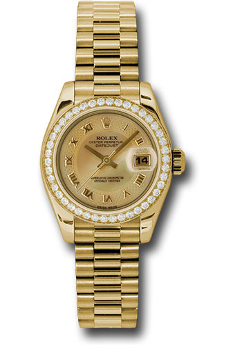 Rolex Watches - Datejust Lady - Gold President Yellow Gold - Dia Bezel - President - Style No: 179138 chmdrp