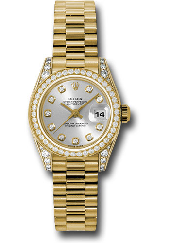 Rolex Watches - Datejust Lady - Gold President Yellow Gold - Dia Bezel - President - Style No: 179158 sdp