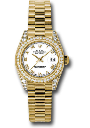 Rolex Watches - Datejust Lady - Gold President Yellow Gold - Dia Bezel - President - Style No: 179158 wrp