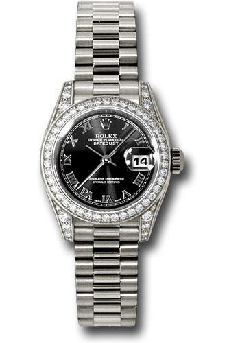 Rolex Watches - Datejust Lady - Gold President White Gold - Dia Bezel - President - Style No: 179159 bkrp