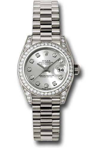 Rolex Watches - Datejust Lady - Gold President White Gold - Dia Bezel - President - Style No: 179159 sdp