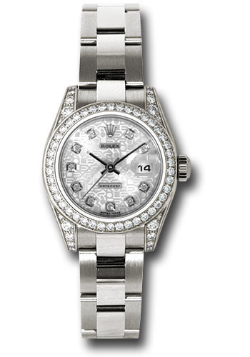 Rolex Watches - Datejust Lady - Gold President White Gold - Dia Bezel - Oyster - Style No: 179159 sjdo