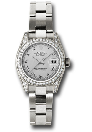 Rolex Watches - Datejust Lady - Gold President White Gold - Dia Bezel - Oyster - Style No: 179159 sro