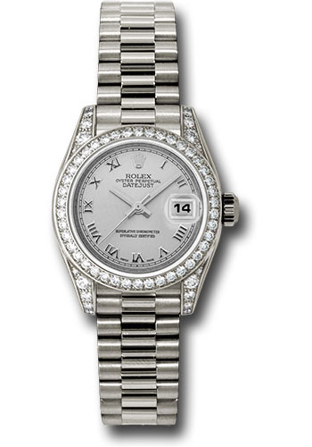Rolex Lady Datejust 28 White Gold/Steel Silver Diamond IX Dial