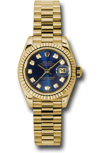 rolex gold watch blue face