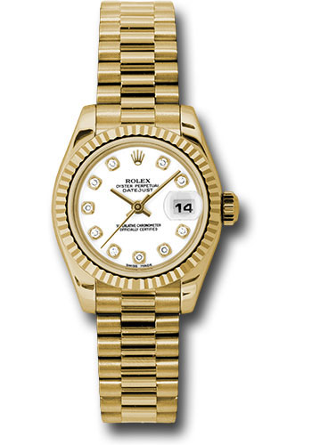 rolex gold white face