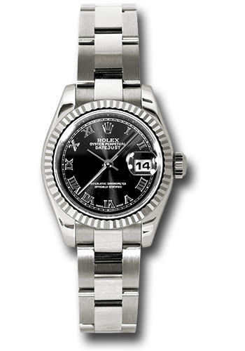 Rolex Watches - Datejust Lady - Gold President White Gold - Fluted Bezel - Oyster - Style No: 179179 bkro